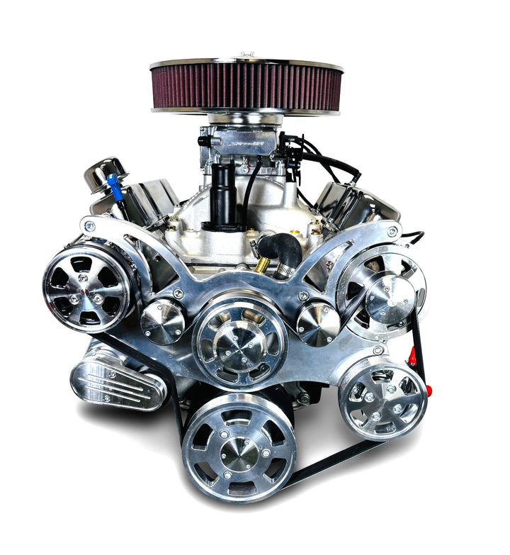 Chrysler Small Block Compatible 408 c.i. Engine - 465 Horsepower - Deluxe Dressed - Fuel Injected - Polished Pulley Kit