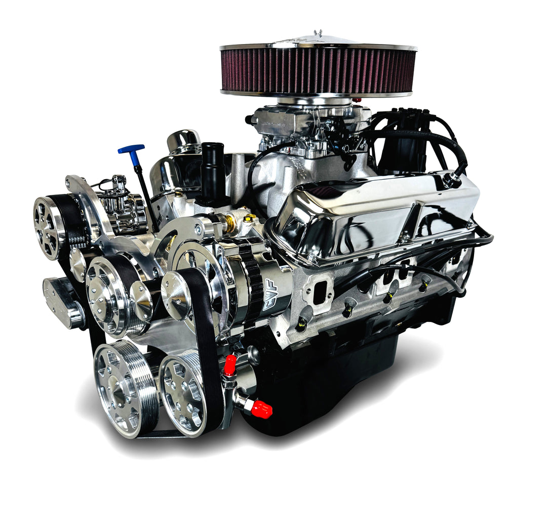 Chrysler Small Block Compatible 408 c.i. Engine - 465 Horsepower - Deluxe Dressed - Fuel Injected - Polished Pulley Kit