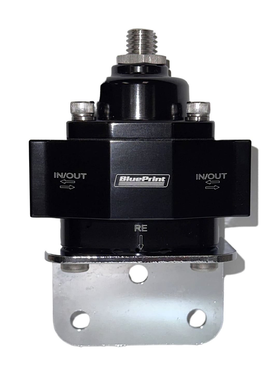 Regulator, Billet Fuel Pressure Regulator, Return Style, 4.5-9 PSI, 8AN ORB, BluePrint Logo, Black