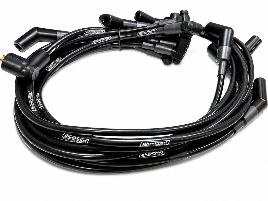 8.65mm Classic BluePrint Blue- Assembled Spark Plug Wire Set - 135° Boots - Ford SB Compatible