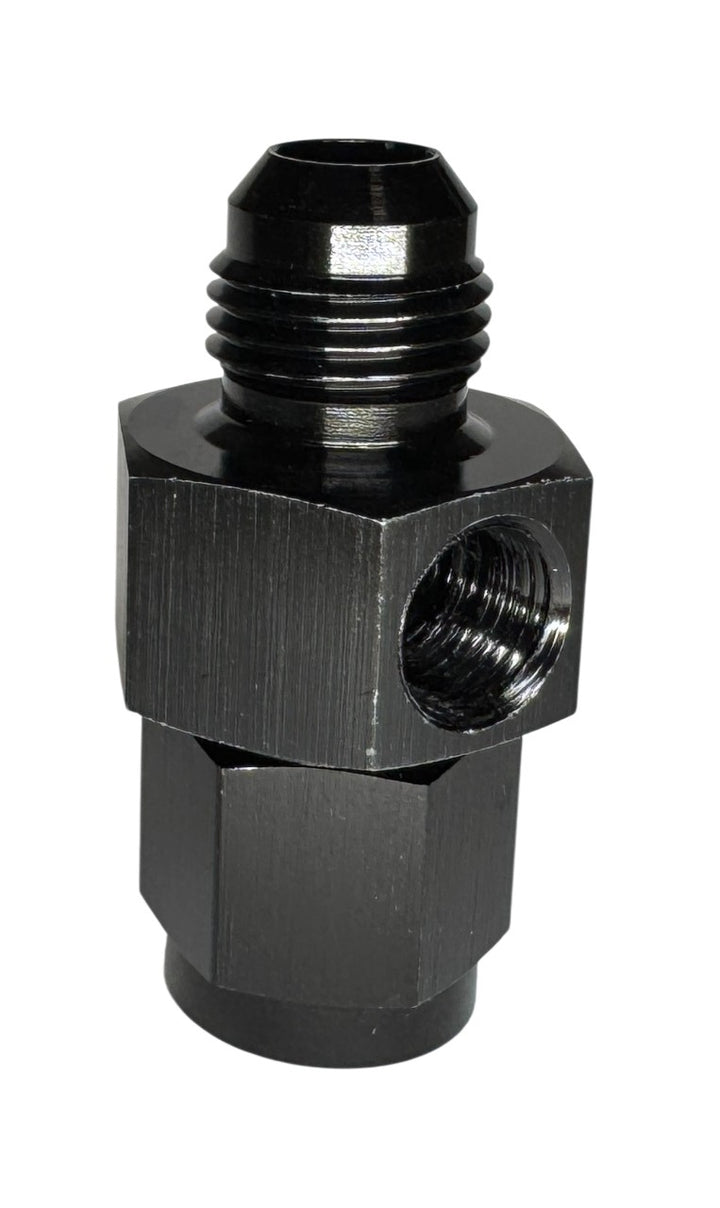 Fuel Pressure Gauge Adapter Fittings -06 Male / -06 Female Black