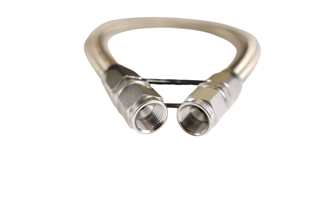 Carburetor to Pump Hose, Braided Stainless, Universal, 6AN, 22-inch, Assembled