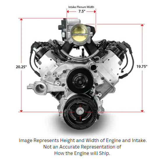 GM LS Compatible 376 c.i. ProSeries Engine - 525 HP - Deluxe Dressed with Black Pulley Kit - Fuel Injected