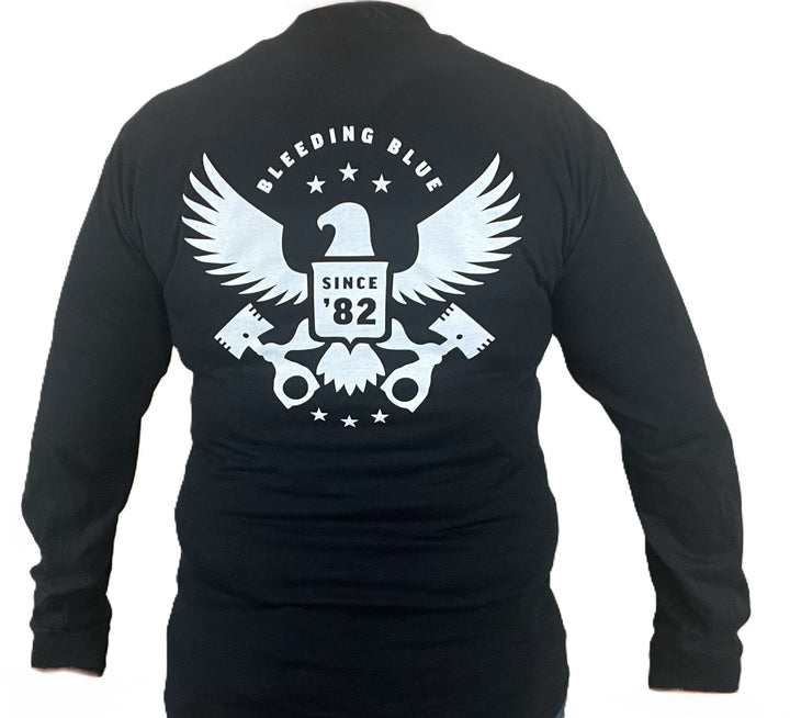 BluePrint Engines Black Bleeding Blue Long Sleeve Shirt