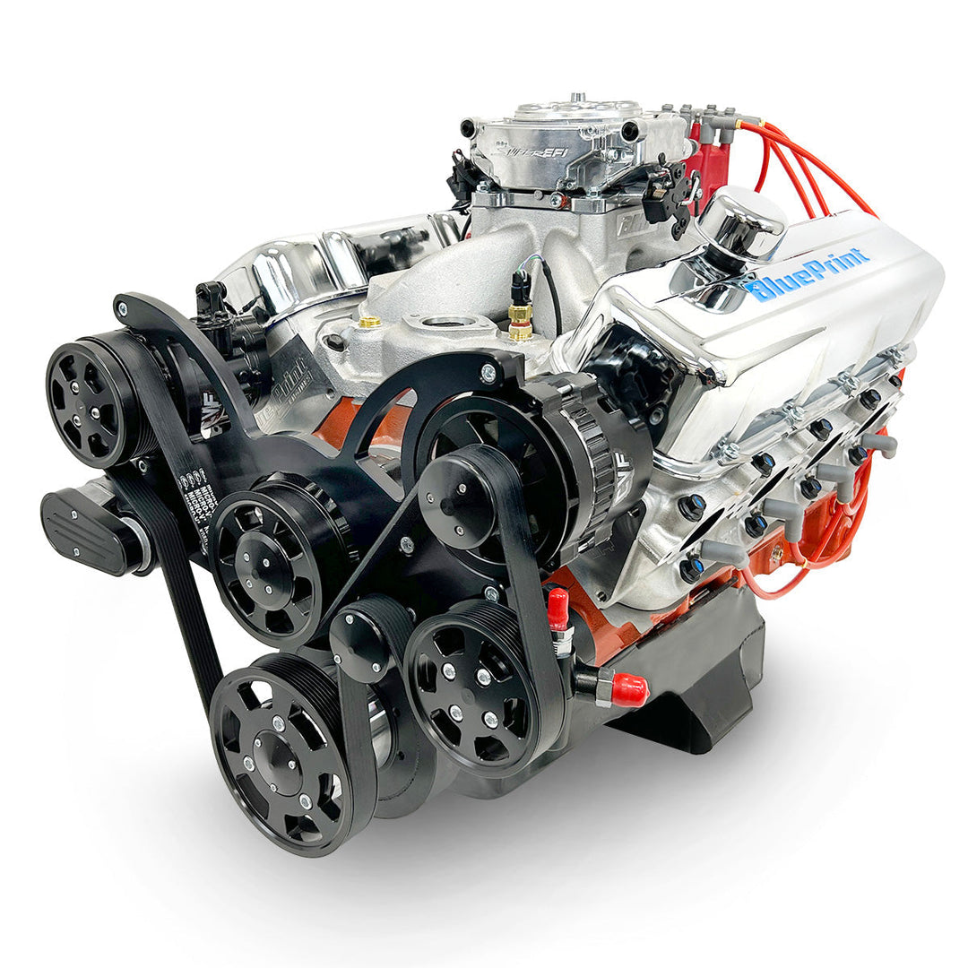 GM Big Block Compatible 502 c.i. Pro Series Engine - 627 Horsepower - Deluxe Dressed - Polished Pulley Kit - Fuel Injected