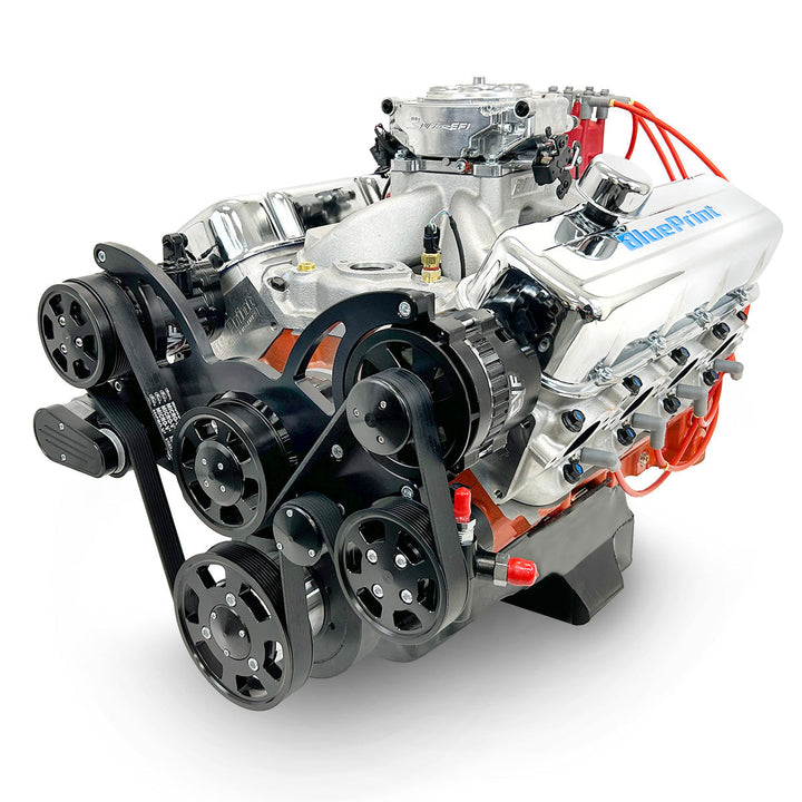 GM Big Block Compatible 502 c.i. Pro Series Engine - 627 Horsepower - Deluxe Dressed - Polished Pulley Kit - Fuel Injected
