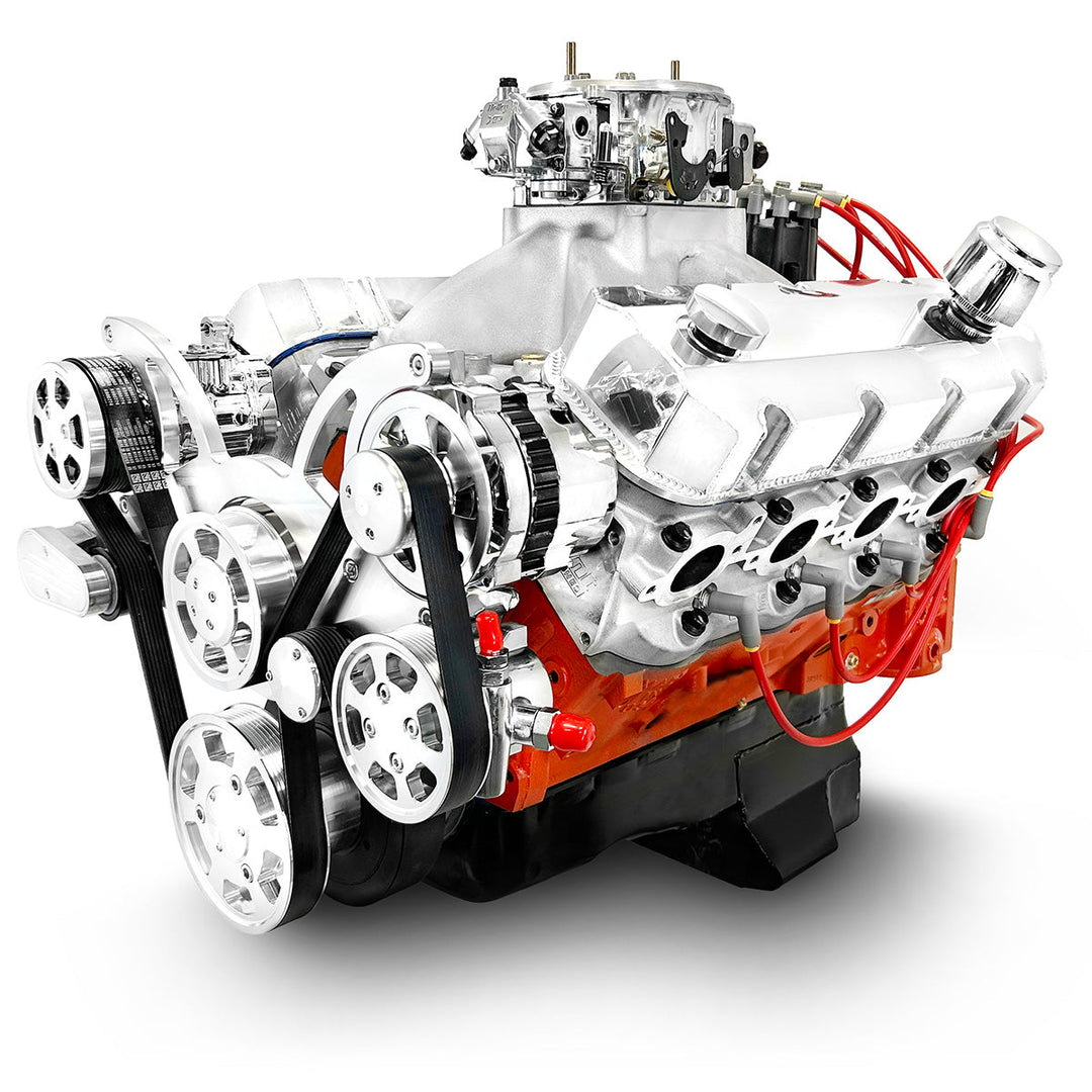 GM Big Block Compatible 572 c.i. Pro Series Engine - 750 Horsepower - Deluxe Dressed With Polished Pulley Kit - Carbureted