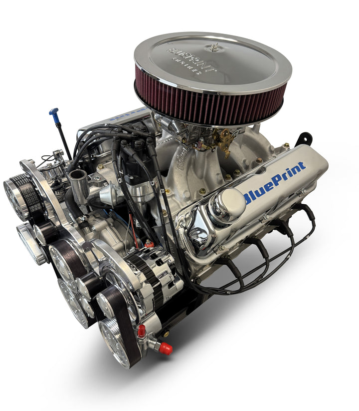 Ford Small Block Compatible 427 c.i. Pro Series Engine - 541 Horsepower - Deluxe Dressed - Polished Pulley Kit- Front Sump -Carbureted