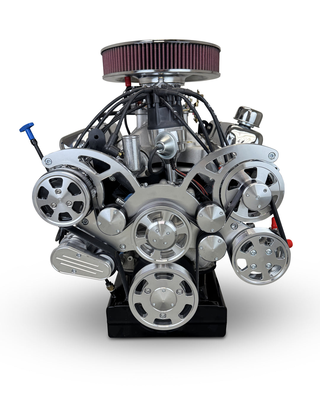 Ford Small Block Compatible 427 c.i. Pro Series Engine - 541 Horsepower - Deluxe Dressed - Polished Pulley Kit- Front Sump -Carbureted