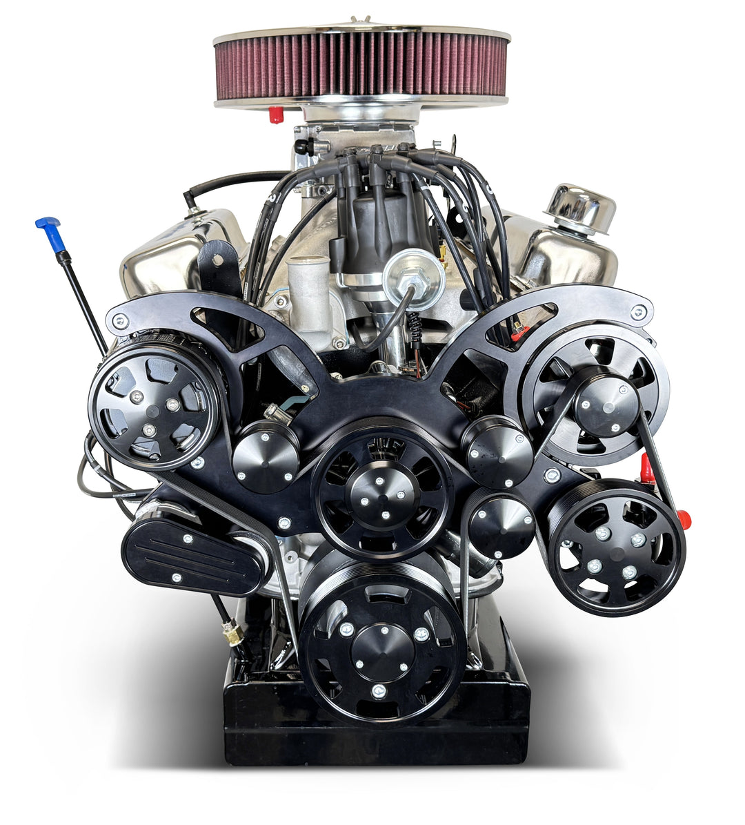 Ford Small Block Compatible 427 c.i. Pro Series Engine - 541 Horsepower - Deluxe Dressed - Black Pulley Kit - Front Sump - Fuel Injected