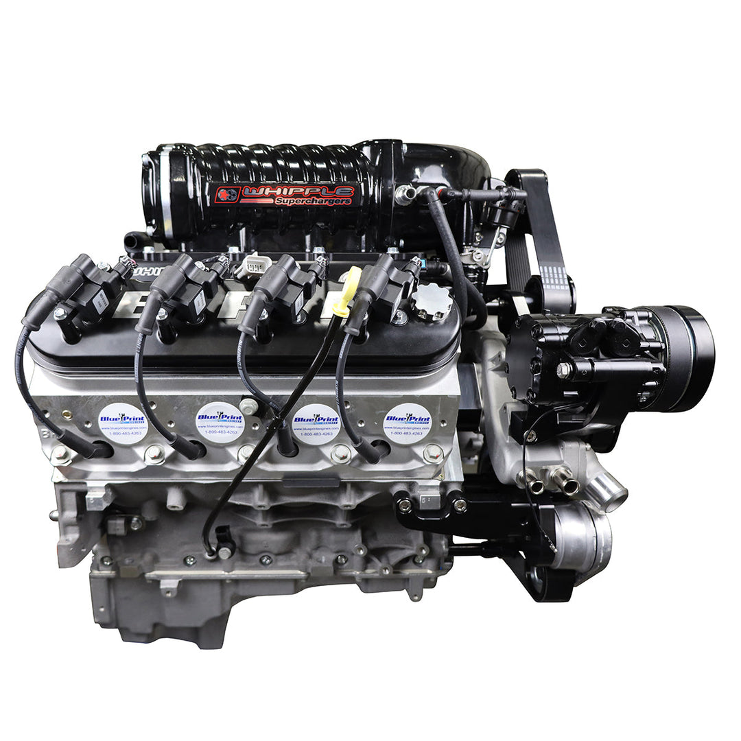 GM LS Compatible 376 c.i. ProSeries Engine and 4L80E Automatic Transmission - 700 Horsepower - Deluxe Dressed with Black Pulley Kit - Electronic Fuel Injected