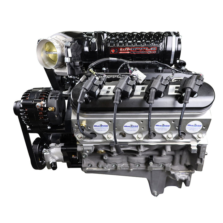 GM LS Compatible 376 c.i. ProSeries Engine and 4L80E Automatic Transmission - 700 Horsepower - Deluxe Dressed with Black Pulley Kit - Electronic Fuel Injected