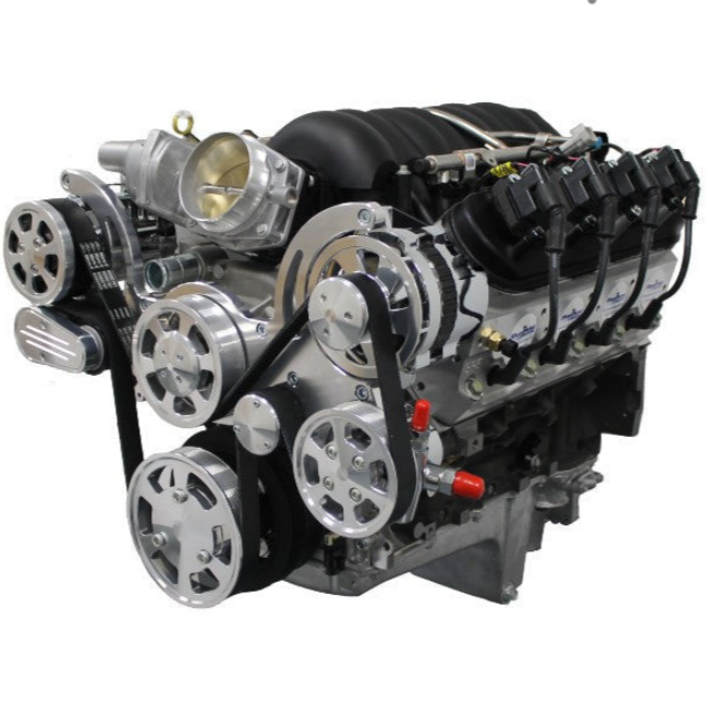 GM LS Compatible 376 c.i. ProSeries Engine - 530 HP - Deluxe Dressed - Controller - Polished Pulley Kit - Fuel Injected