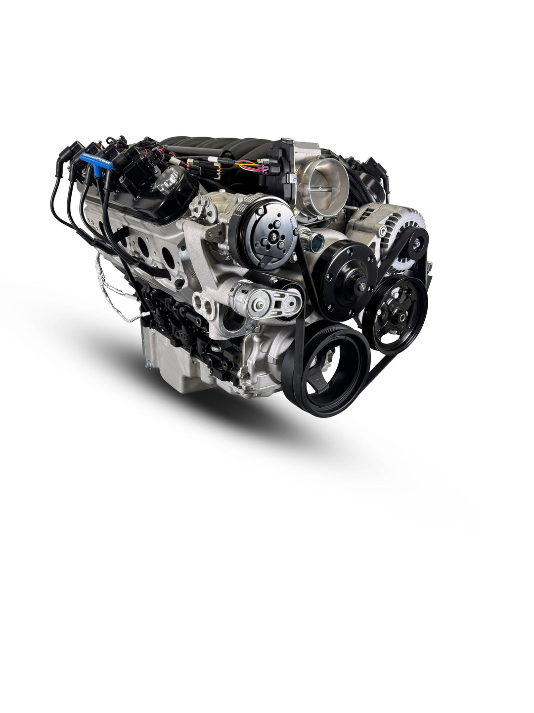 GM LS Compatible 376 c.i. Pro Series Engine - 530 Horsepower - Deluxe Dressed - Natural Pulley Kit - Holley Terminator X EFI System