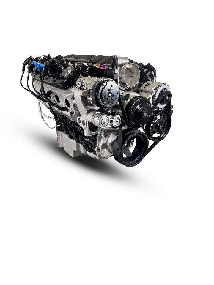 GM LS Compatible 376 c.i. Pro Series Engine - 530 Horsepower - Deluxe Dressed - Natural Pulley Kit - Holley Terminator X EFI System