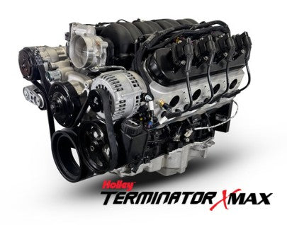 GM LS Compatible 376 c.i. Pro Series Engine - 530 Horsepower - Deluxe Dressed - Natural Pulley Kit - Holley Terminator X EFI System