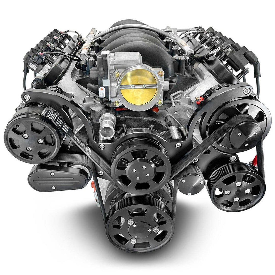 GM LS Compatible 376 c.i. ProSeries Engine - 530 HP - Deluxe Dressed - Controller - Black Pulley Kit - Fuel Injected