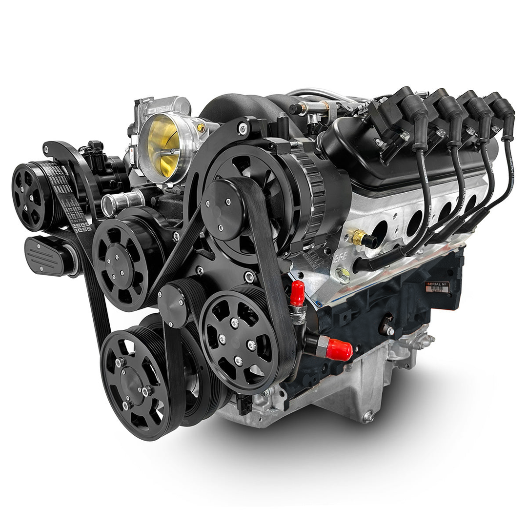 GM LS Compatible 376 c.i. ProSeries Engine - 530 HP - Deluxe Dressed - Controller - Black Pulley Kit - Fuel Injected