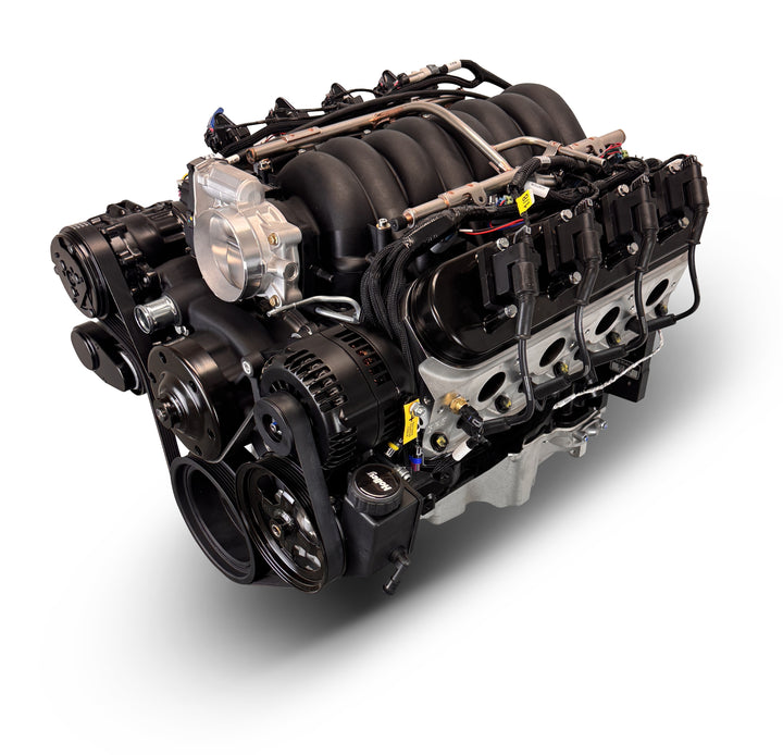 GM LS Compatible 376 c.i. Pro Series Engine - 530 Horsepower - Deluxe Dressed - Black Pulley Kit - Holley Terminator X EFI System