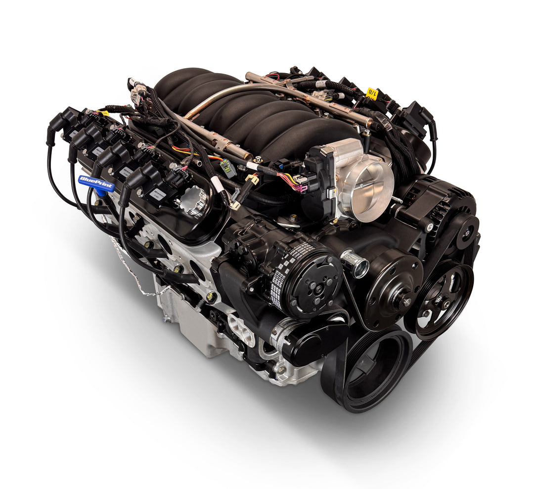 GM LS Compatible 376 c.i. Pro Series Engine - 530 Horsepower - Deluxe Dressed - Black Pulley Kit - Holley Terminator X EFI System