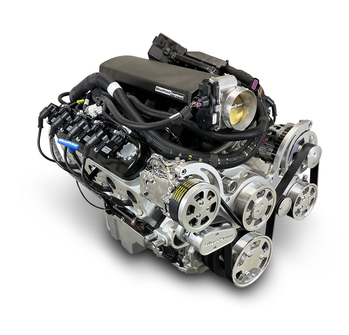 GM LS Compatible 376 c.i. Pro Series Engine - 525 Horsepower - Deluxe Dressed - Polished Pulley Kit - Holley Terminator X EFI System
