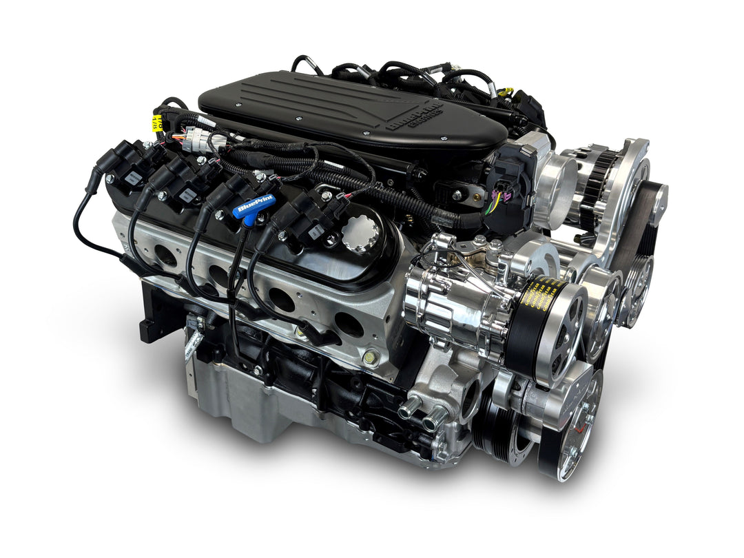 GM LS Compatible 376 c.i. Pro Series Engine - 510 Horsepower - Deluxe Dressed - Polished Pulley Kit - Holley Terminator X EFI System