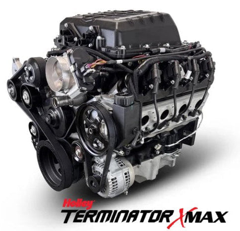 GM LS Compatible 376 c.i. Pro Series Engine - 700 Horsepower - Deluxe Dressed - Black Pulley Kit - Holley Terminator X EFI System