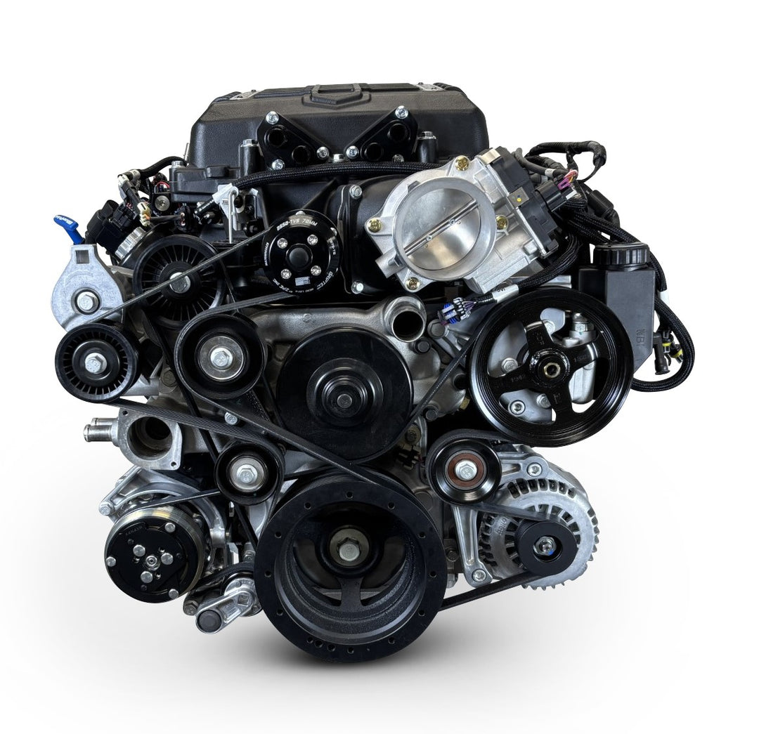 GM LS Compatible 376 c.i. Pro Series Engine - 700 Horsepower - Deluxe Dressed - Natural Pulley Kit - Holley Terminator X EFI System