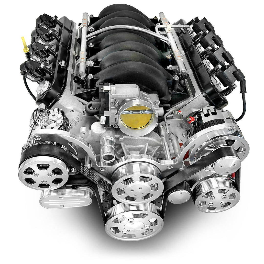 GM LS Compatible 427 c.i. ProSeries Engine - 625 HP - Deluxe Dressed with Polished Pulley Kit - Fuel Injected