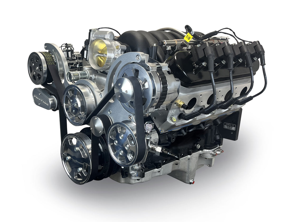 GM LS Compatible 376 c.i. ProSeries Engine - 530 HP - Deluxe Dressed - Controller - Polished Pulley Kit - Fuel Injected