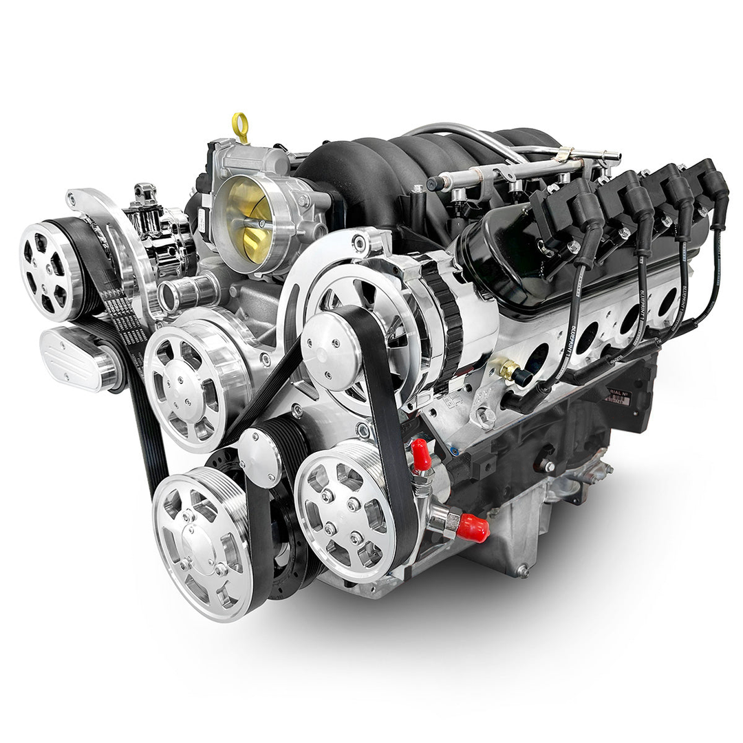 GM LS Compatible 427 c.i. ProSeries Engine - 605 HP - Deluxe Dressed - GM Controller - Polished Pulley Kit - Fuel Injected