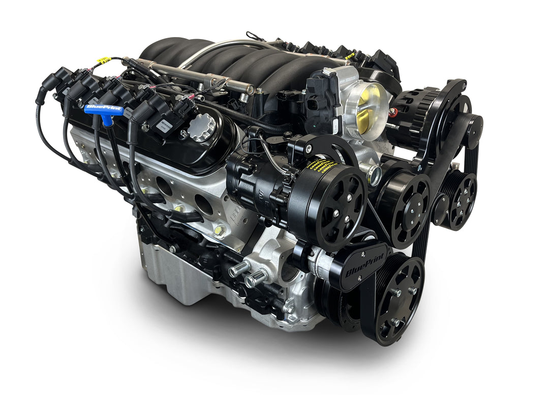 GM LS Compatible 427 c.i. ProSeries Engine - 605 HP - Deluxe Dressed - Controller - Black Pulley Kit - Fuel Injected