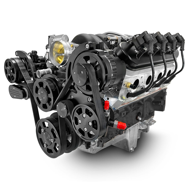 GM LS Compatible 427 c.i. ProSeries Engine - 605 HP - Deluxe Dressed - Controller - Black Pulley Kit - Fuel Injected