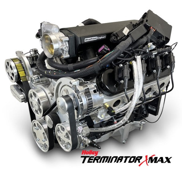 GM LS Compatible 427 c.i. Pro Series Engine - 600 Horsepower - Deluxe Dressed - Polished Pulley Kit - Holley Terminator X EFI System