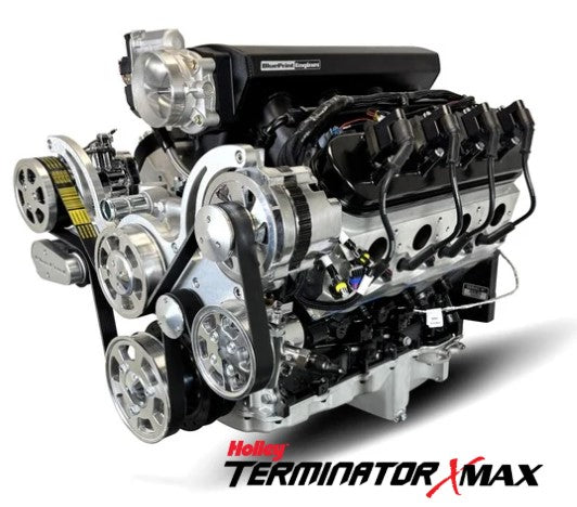 GM LS Compatible 427 c.i. Pro Series Engine - 600 Horsepower - Deluxe Dressed - Polished Pulley Kit - Holley Terminator X EFI System