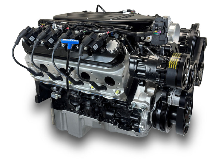GM LS Compatible 427 c.i. Pro Series Engine - 585 Horsepower - Deluxe Dressed - Black Pulley Kit - Holley Terminator X EFI System