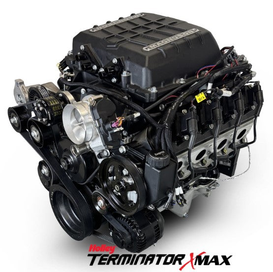 GM LS Compatible 427 c.i. Pro Series Engine - 840 Horsepower - Deluxe Dressed - Black Pulley Kit - Holley Terminator X EFI System