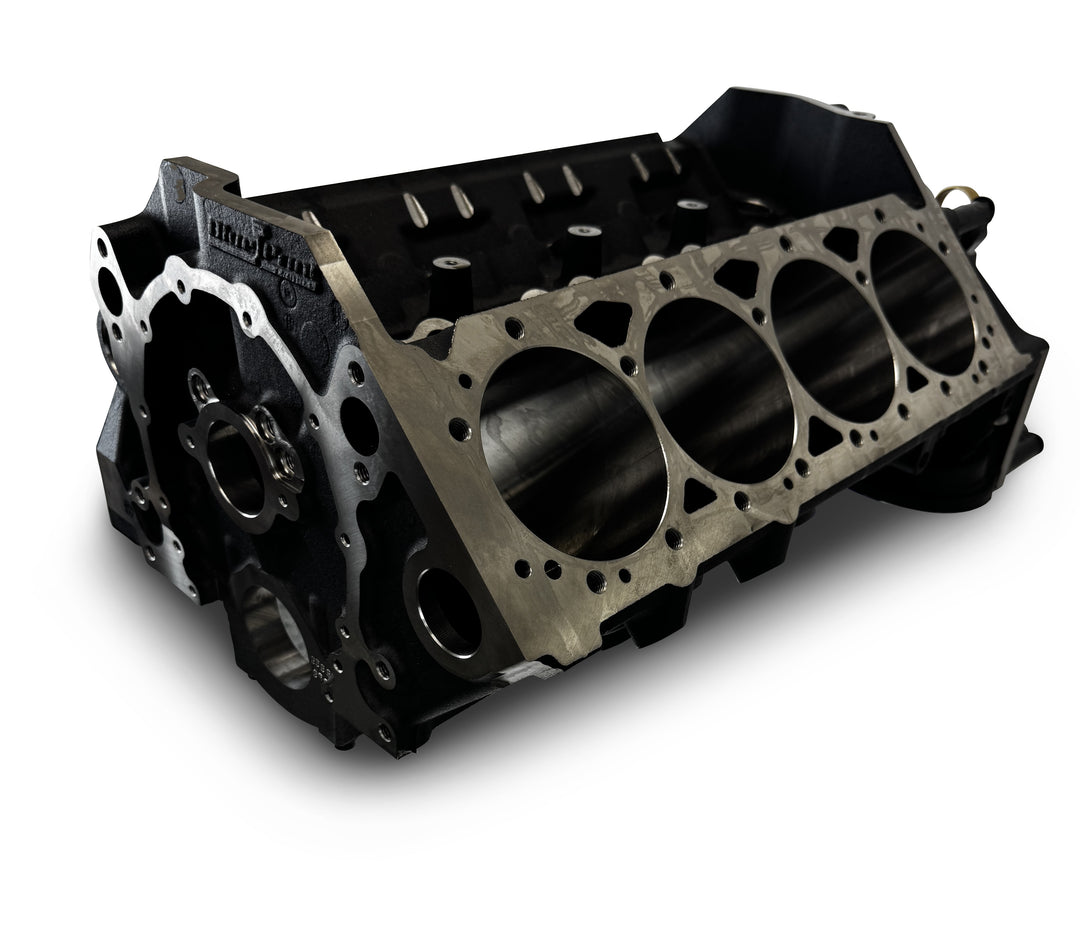 BluePrint Engines GM Small Block Compatible Bare Block – 9.025 Deck x 4.000 Bore, 1-Piece Seal, 350 Main, SIAM, Steel Billet Main Caps
