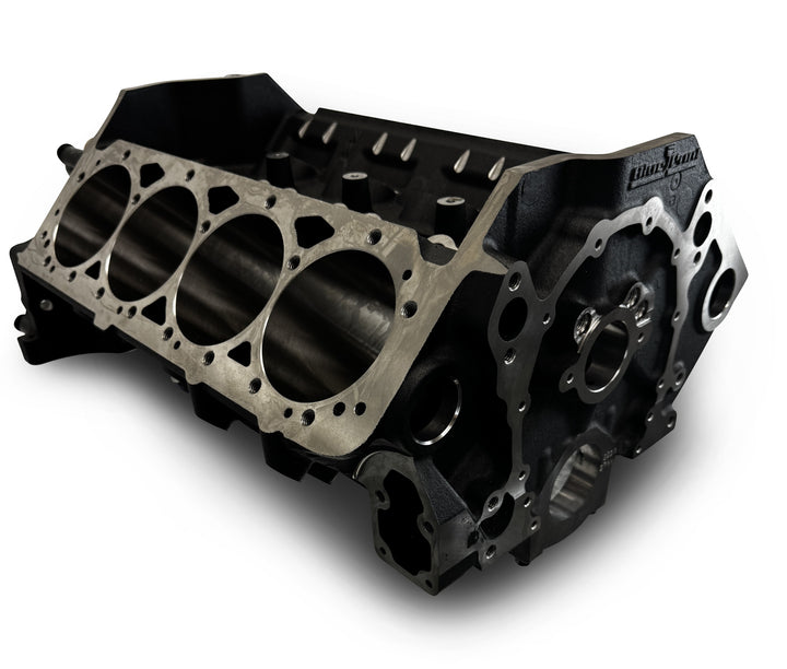 BluePrint Engines GM Small Block Compatible Bare Block – 9.025 Deck x 4.000 Bore, 1-Piece Seal, 350 Main, SIAM, Steel Billet Main Caps