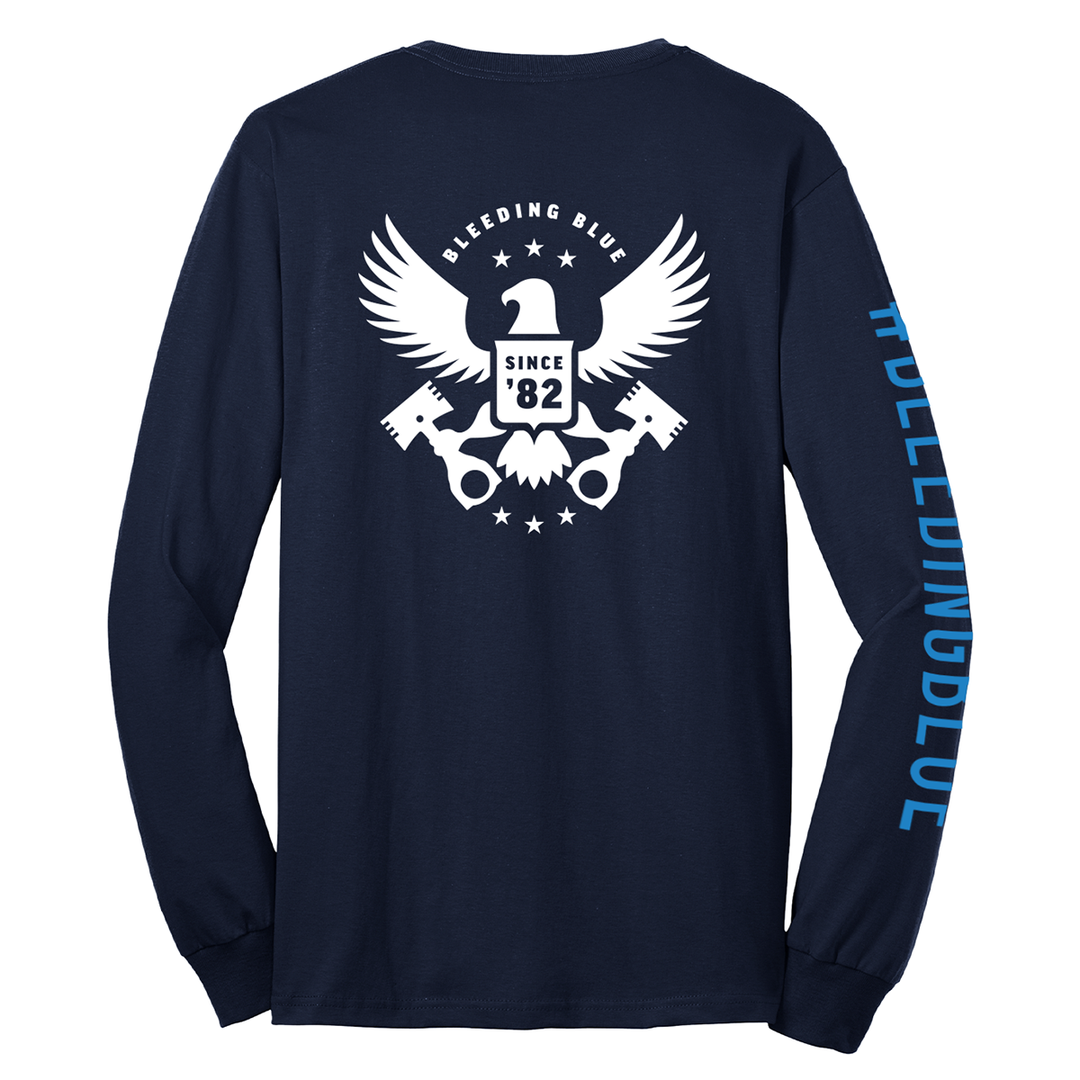 BluePrint Engines Bleeding Blue Eagle Long Sleeve T-shirt