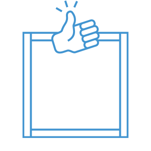 Thumbs up icon stating "unmatched customer service 308-236-1050"