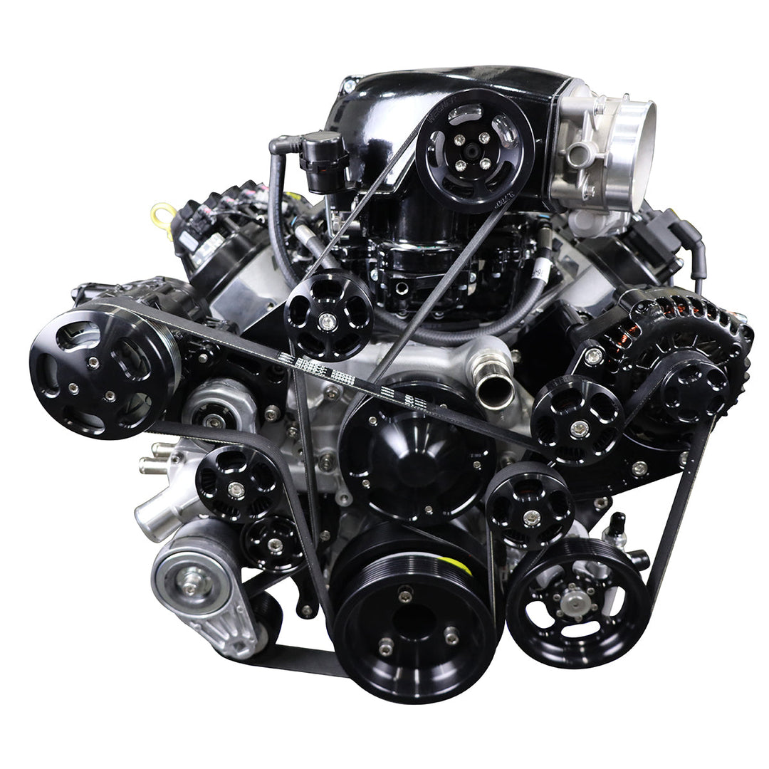 GM LS Compatible 376 c.i. ProSeries Engine - 700 HP - Deluxe Dressed with Black Pulley Kit - Electronic Fuel Injected