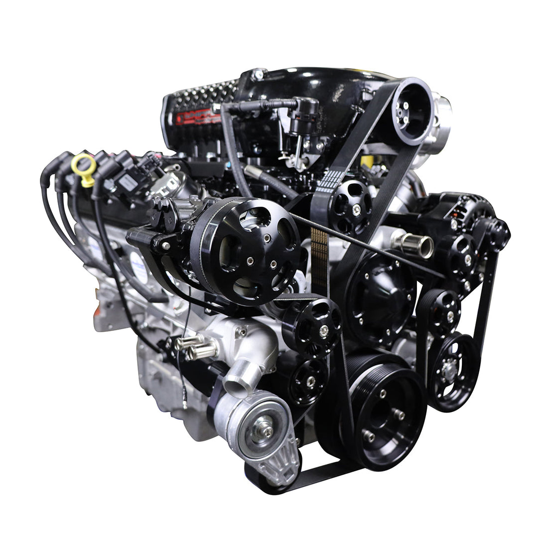 GM LS Compatible 376 c.i. ProSeries Engine - 700 HP - Deluxe Dressed with Black Pulley Kit - Electronic Fuel Injected