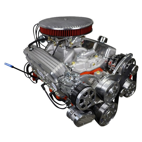 GM SB Compatible 327 c.i. Engine - 350 HP - Deluxe Dressed with Polished Pulley Kit - Carbureted