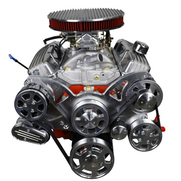 GM SB Compatible 327 c.i. Engine - 350 HP - Deluxe Dressed with Polished Pulley Kit - Carbureted