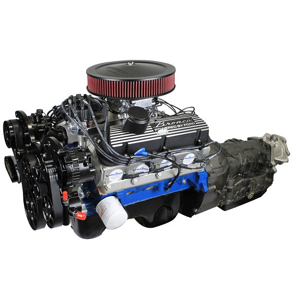 Ford SB Compatible 302 c.i. Engine and 4R70W Automatic Transmission - 365 HP - Bronco Edition Builder Series with Black Pulley Kit - Fuel Injected