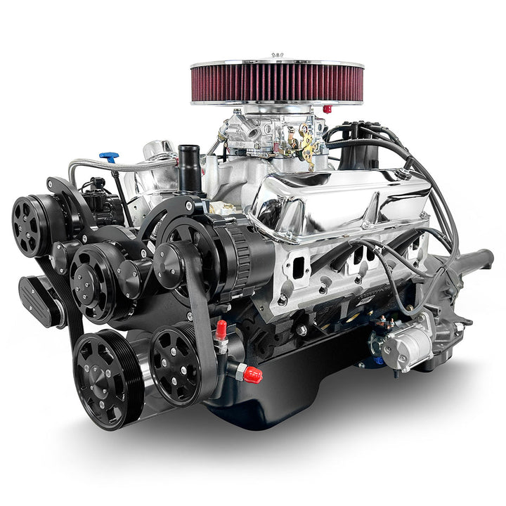 Chrysler SB Compatible 408 c.i. Engine and 727 Automatic Transmission - 465 HP - Standard Edition Builder Series with Black Pulley Kit - Carbureted