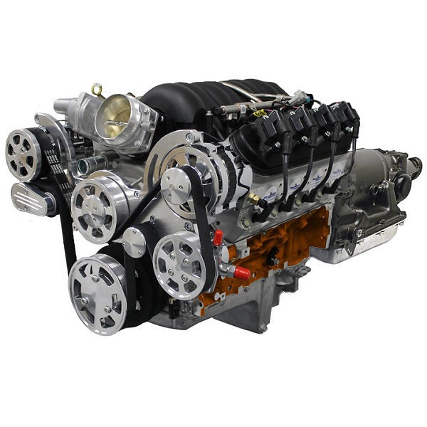 GM LS Compatible 427 c.i. Engine and 4L65/70E Automatic Transmission - 625 HP - Standard Edition Builder Series with Polished Pulley Kit - Fuel Injected
