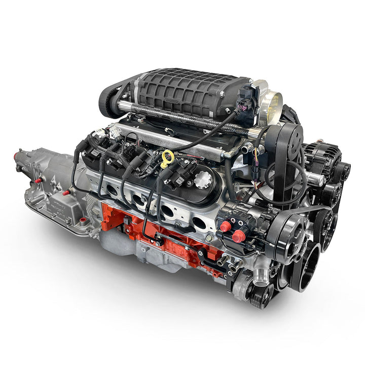 GM LS Compatible 427 c.i. ProSeries Engine and 4L80E Automatic Transmission - 800 Horsepower - Standard Edition Builder Series with Black Pulley Kit - Supercharged