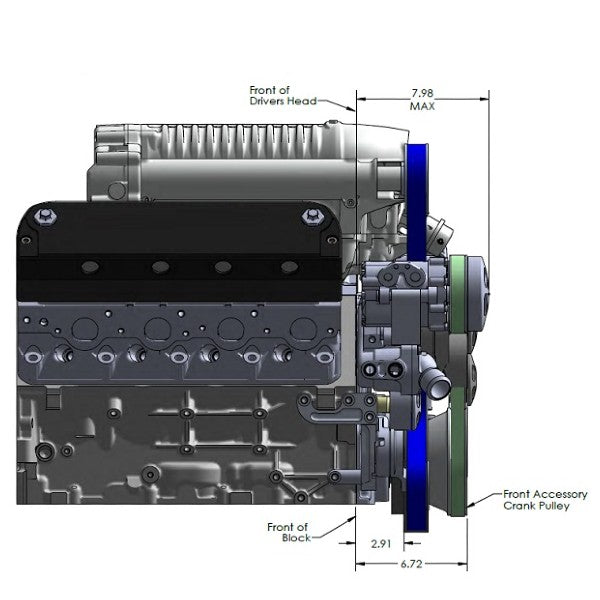 GM LS Compatible 427 c.i. ProSeries Engine and T56 Manual Transmission - 800 Horsepower - Standard Edition Builder Series with Black Pulley Kit - Supercharged